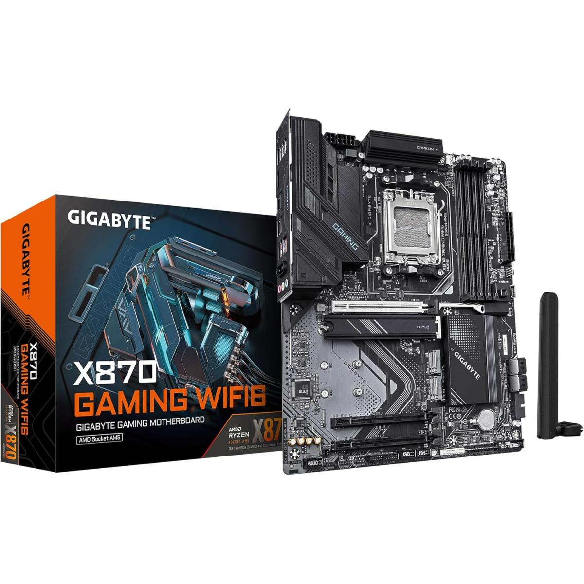 GIGABYTE X870 GAMING WIFI6 AMD RYZEN 7000 8000 9000 Series AM5/DDR5/PCIe 5.0/3xM.2 - ATX Gaming Motherboard GIGABYTE X870 GAMING WIFI6 AMD RYZEN 7000 8000 9000 Series AM5/DDR5/PCIe 5.0/3xM.2 - ATX Gaming Motherboard